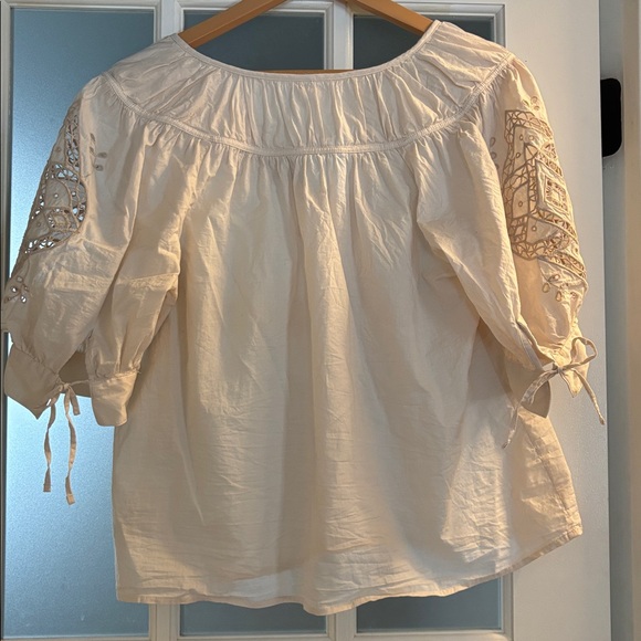 100% cotton puff sleeve blouse - Picture 3 of 4